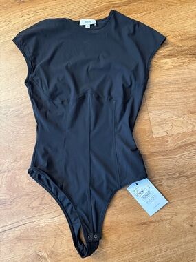 Agolde Black Seam-Detail Bodysuit